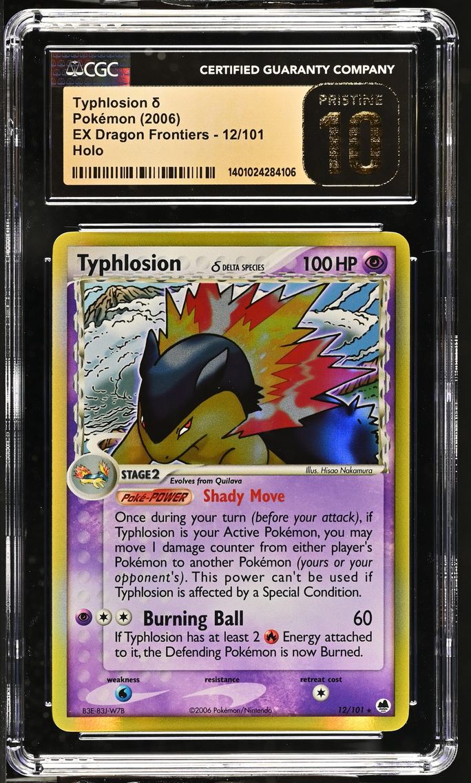 2006 #12 Typhlosion � CGC 10 Pristine EX Dragon Frontiers - English