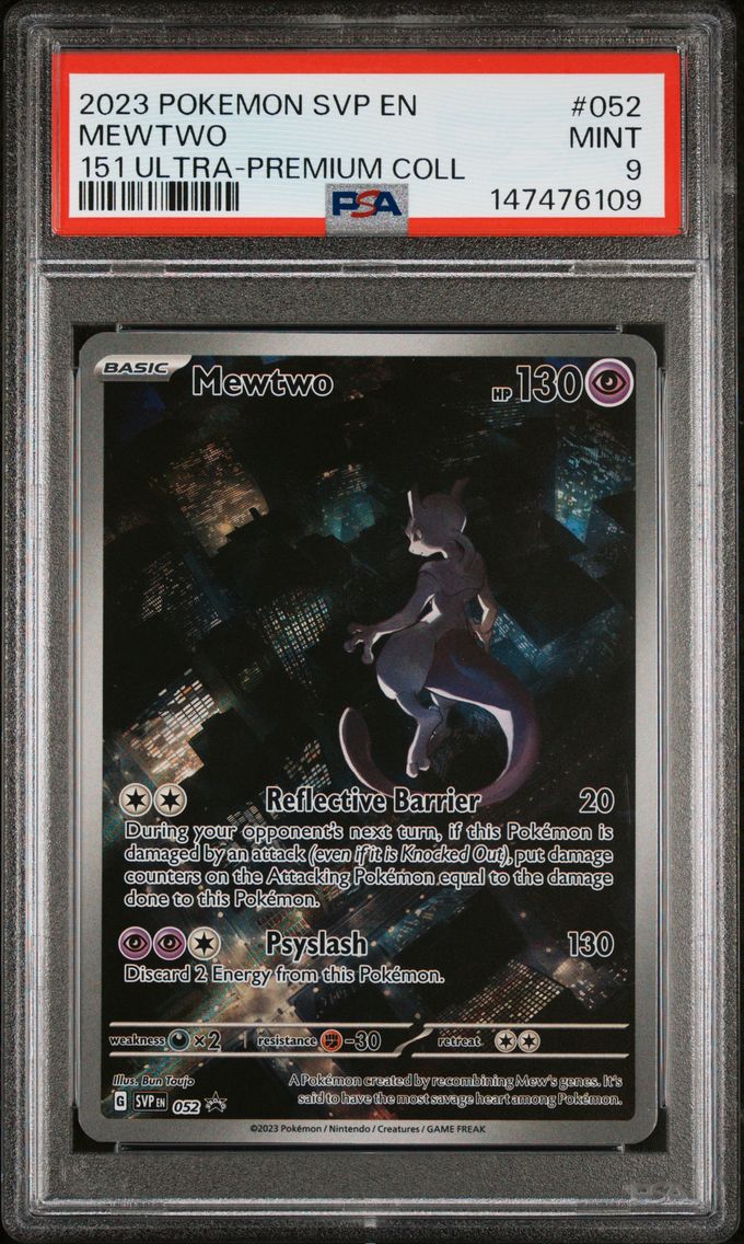 2023 #052 Mewtwo PSA 9 Svp EN-SV Black Star Promo