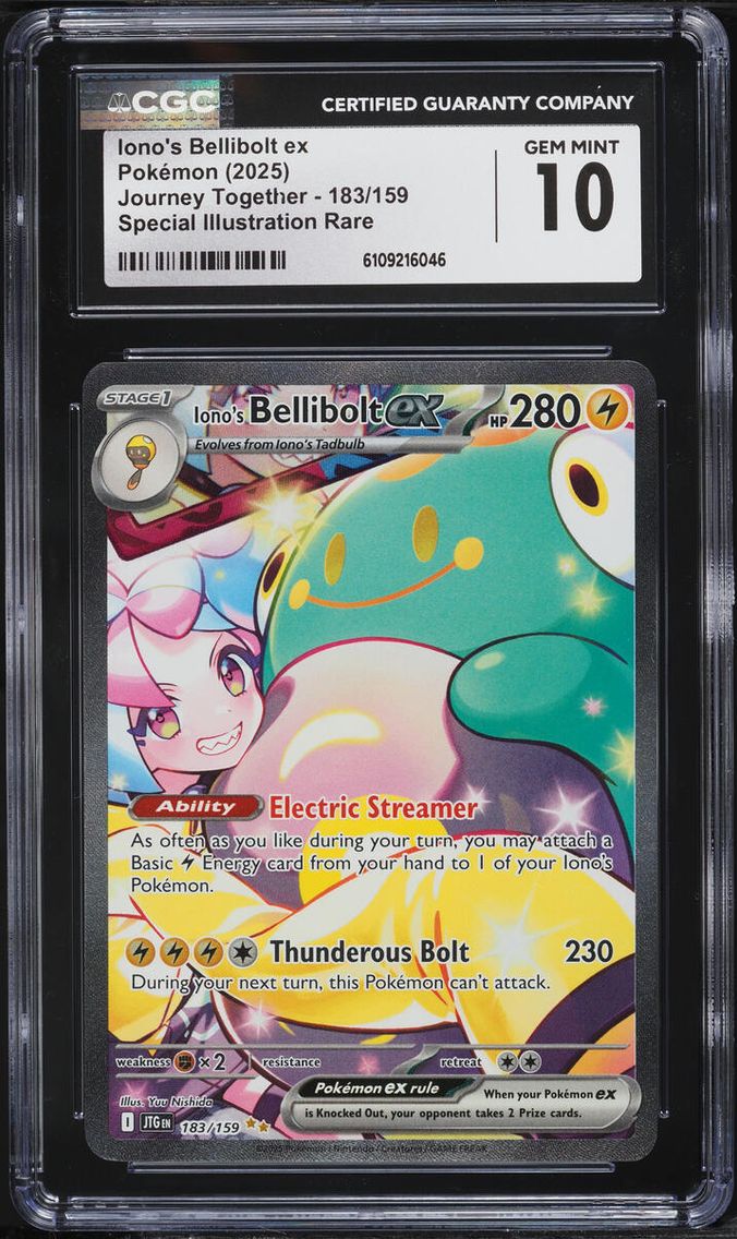2025 Pokemon Scarlet & Violet Journey Together SIR Iono's Bellibolt EX #183 CGC 10 GEM MINT