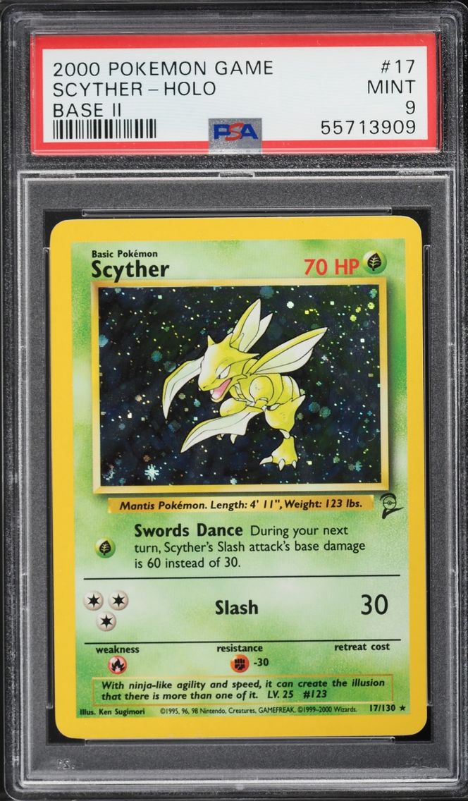 2000 #17 Base Set 2 Holo Scyther MINT PSA 9 Pokemon