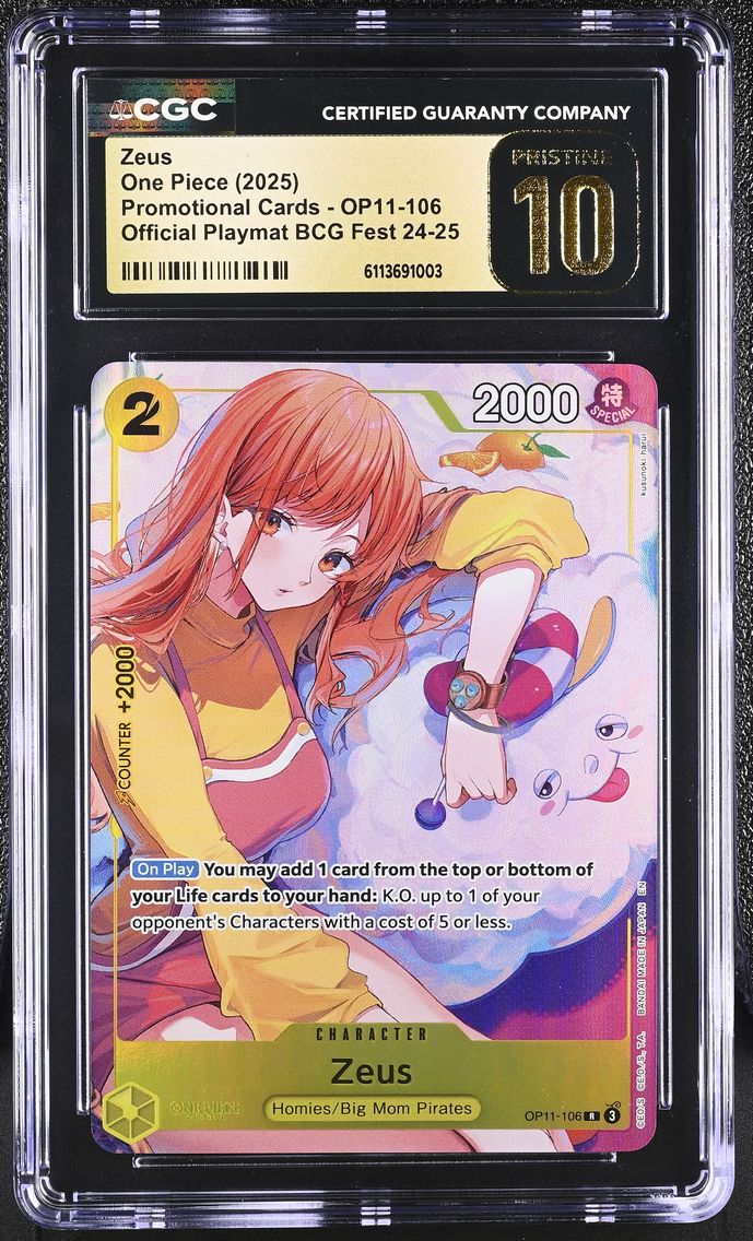 2025 #OP11-106 Zeus CGC 10 Pristine Promotional Cards - English