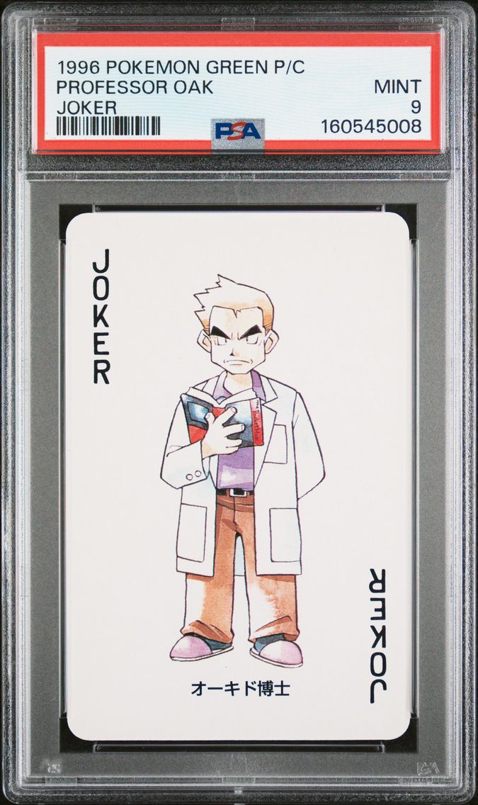 1996 #NA Professor Oak PSA 9 Green Version Playing Cards