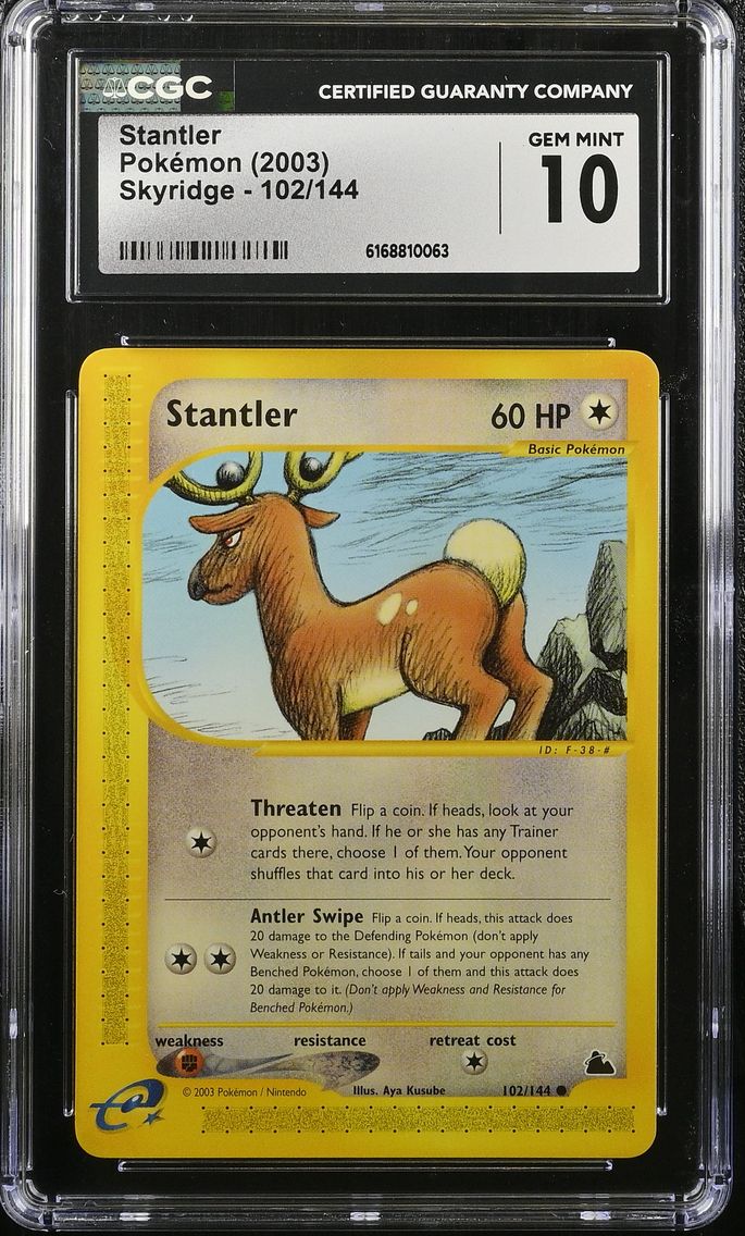 2003 #102 Stantler CGC 10 Skyridge - English