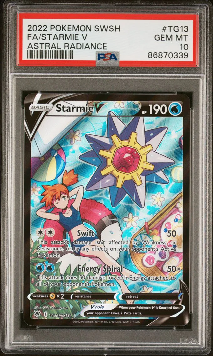 2022 #TG13 Full Art/Starmie V PSA 10 Sword & Shield Astral Radiance