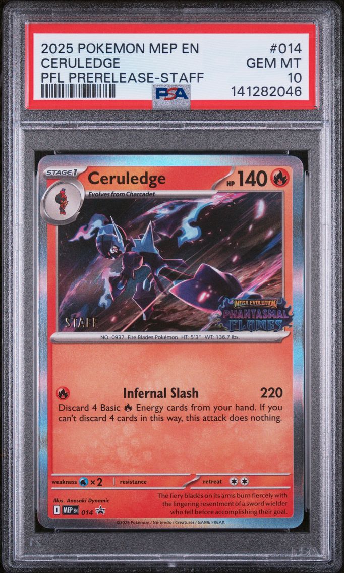 2025 #014 Ceruledge PSA 10 Mep EN-Me Black Star Promo