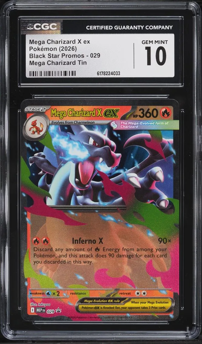 2026 Pokemon Mega Evolution Promo Tin Mega Charizard X Ex #29 CGC 10 GEM MINT