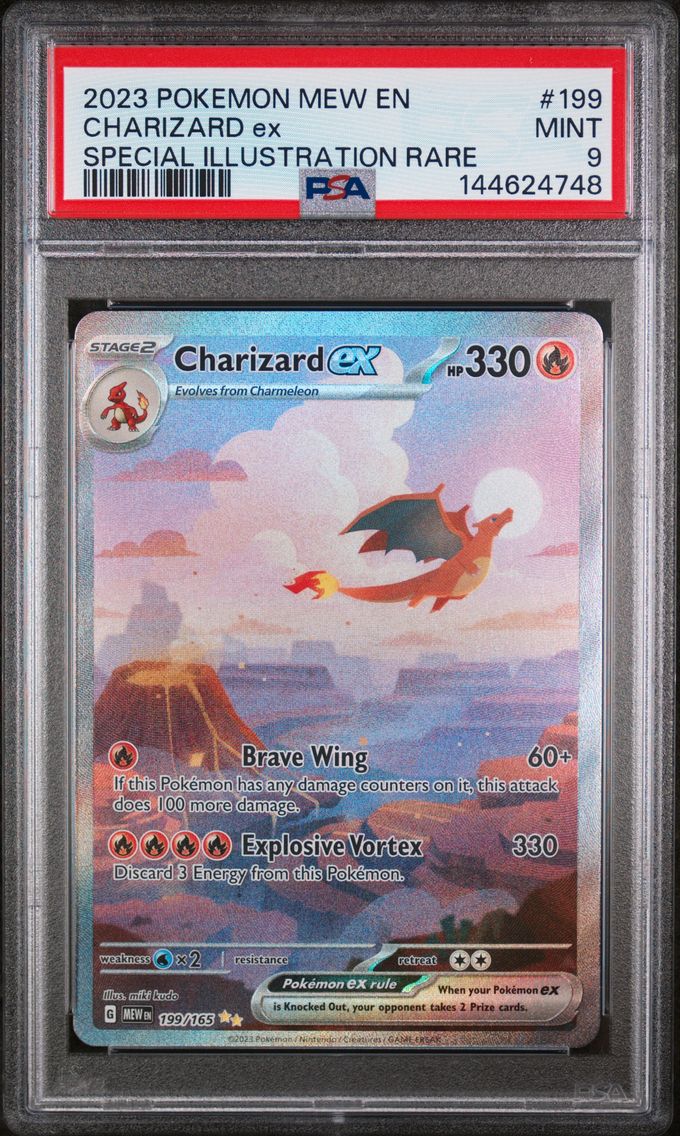2023 #199 Charizard EX PSA 9 Mew EN-151