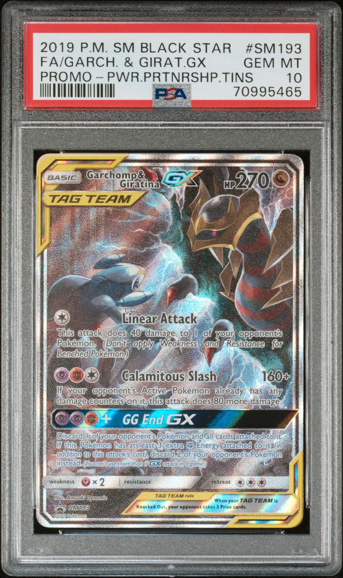 2019 #SM193 Full Art/Garchomp & Giratina GX PSA 10 SM Black Star Promo