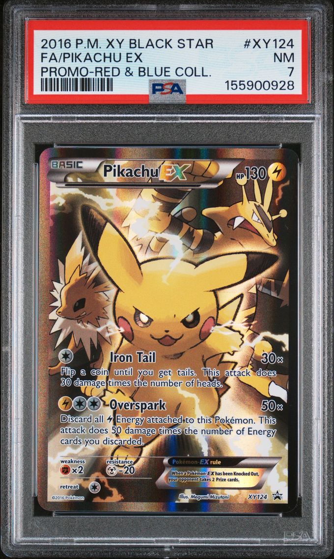 2016 #XY124 Full Art/Pikachu EX PSA 7 XY Black Star Promo