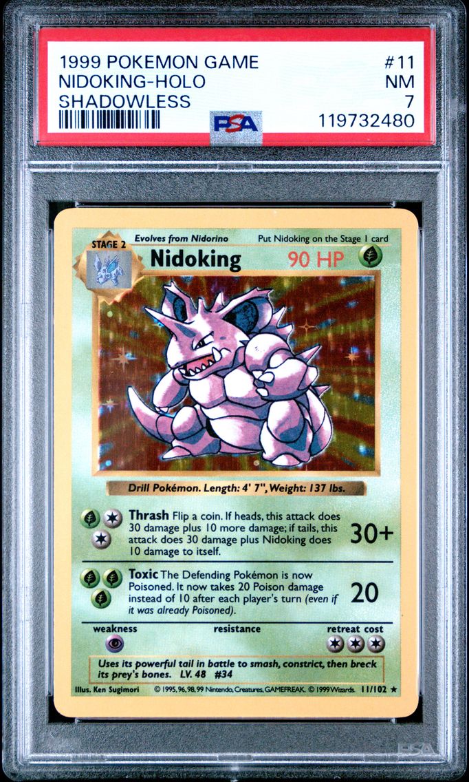 1999 #11 Nidoking-Holo PSA 7 Game Pokemon