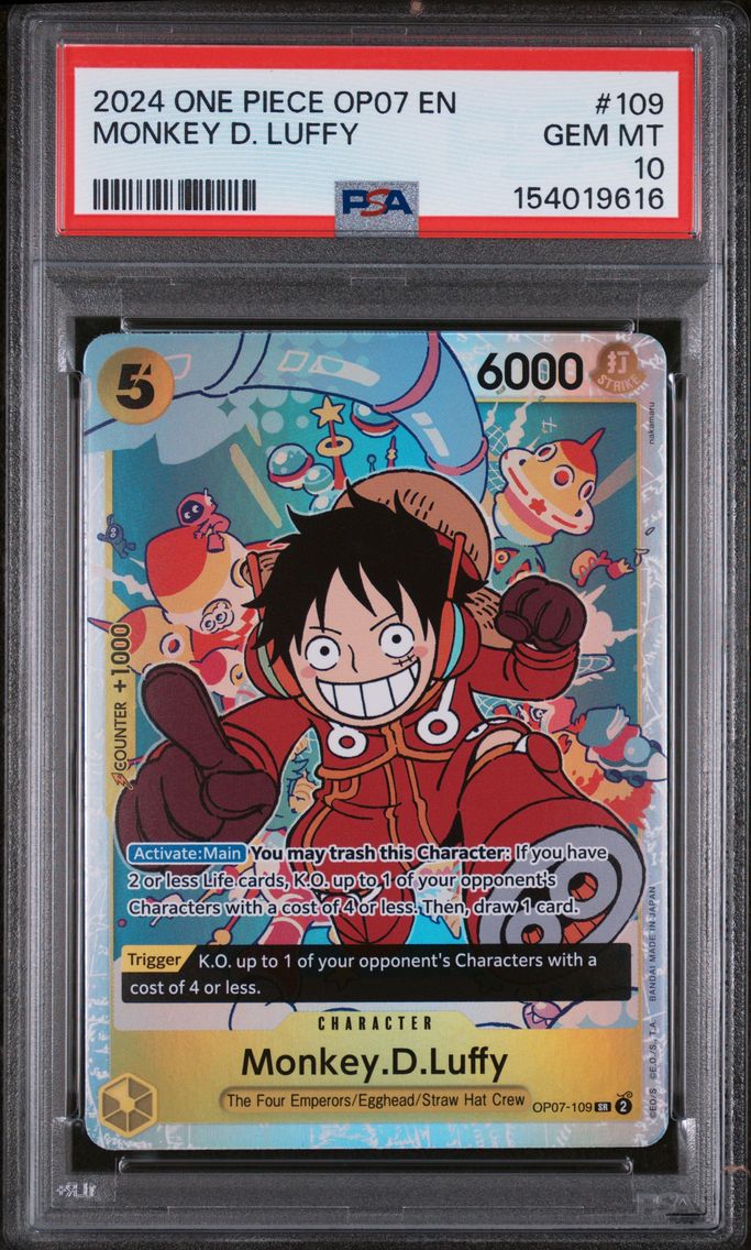 2024 #109 Monkey D. Luffy PSA 10 One Piece OP07-500 Years in the Future