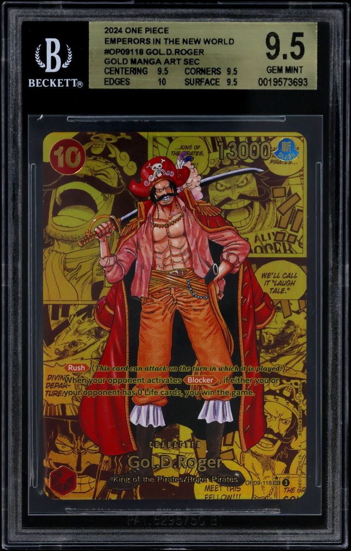 2024 #OP09118 Gol.D.Roger GOLD MANGA ART SEC BGS 9.5 One Piece Card Game Emperors in the New World