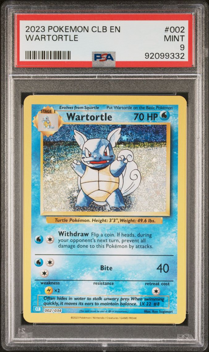 2023 #002 Wartortle PSA 9 Clb-Trading Card Game Classic Blastoise & Suicune EX Deck