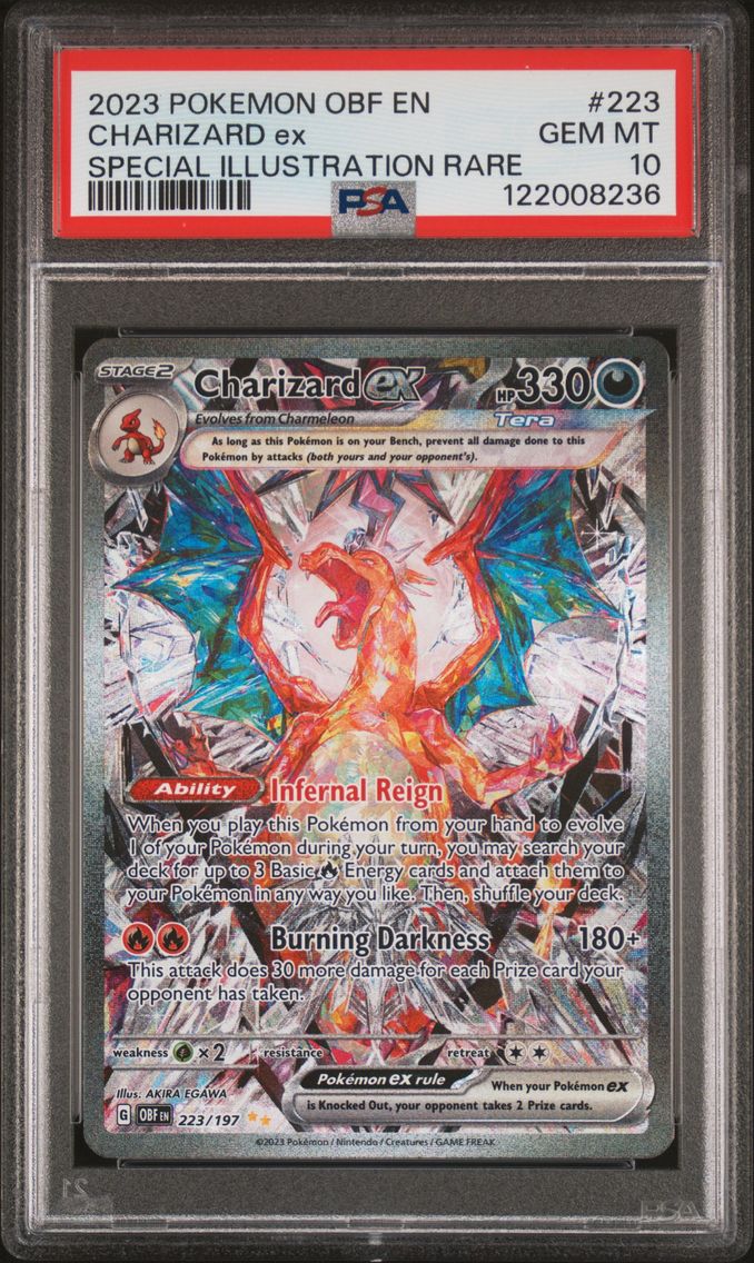 2023 #223 Charizard EX PSA 10 Obf EN-Obsidian Flames Pokemon