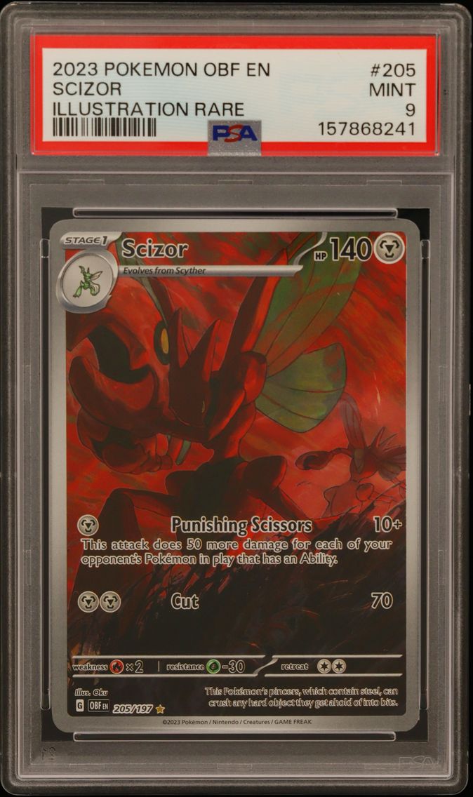 2023 #205 Scizor PSA 9 Obf EN-Obsidian Flames