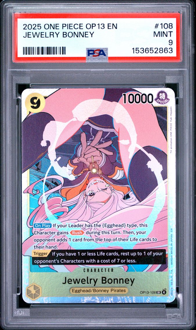 2025 #108 Jewelry Bonney PSA 9 One Piece OP13-Carrying on His Will