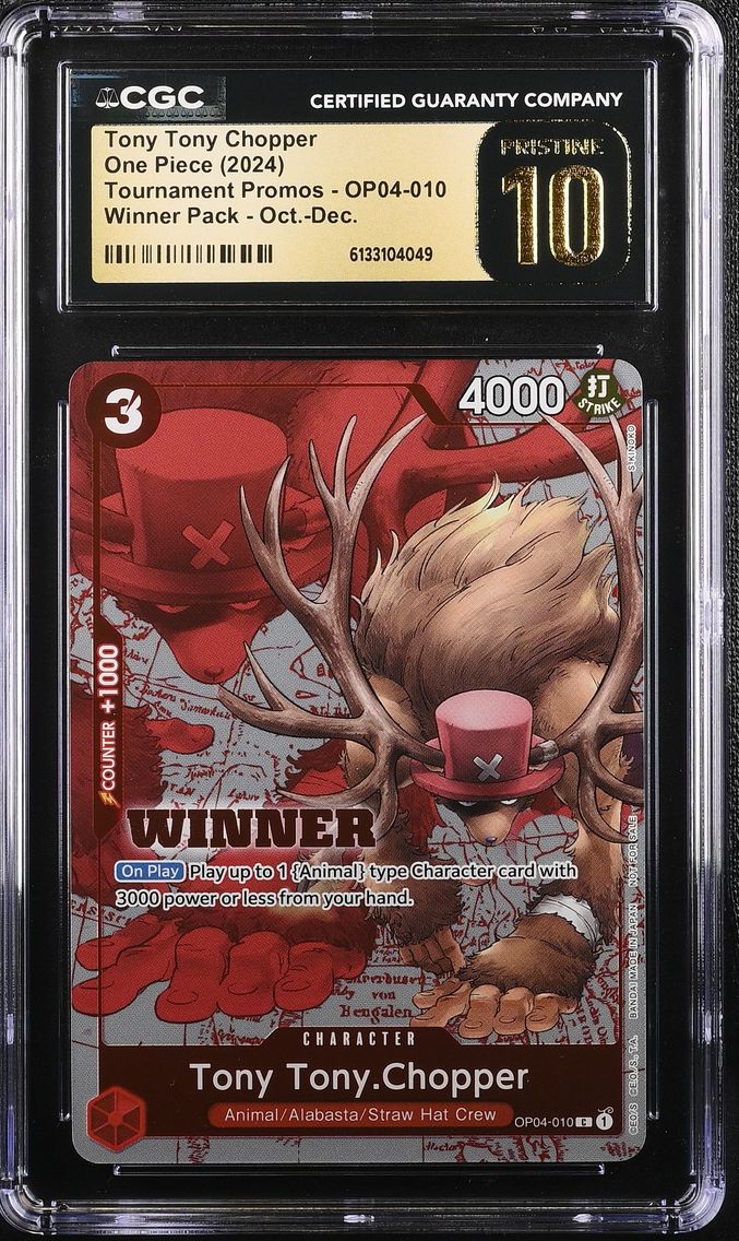 2024 #OP04-010 Tony Tony Chopper CGC 10 Pristine Tournament Promos - English