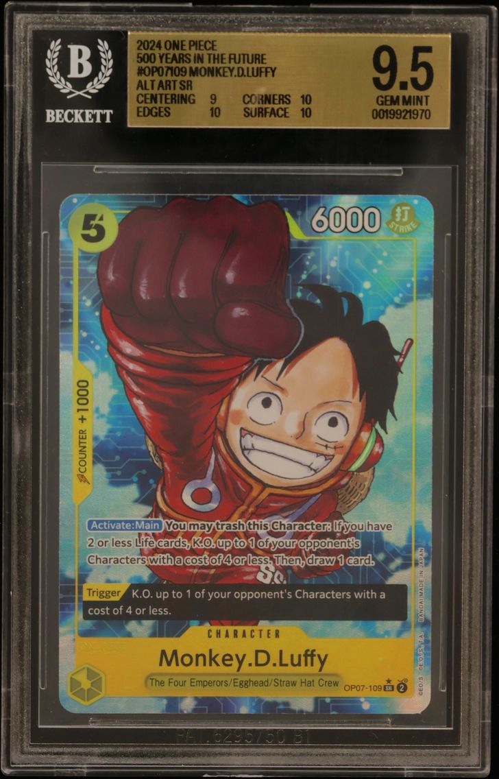 2024 #OP07109 Monkey.D.Luffy ALT ART SR BGS One Piece Card Game 500 Years in the Future