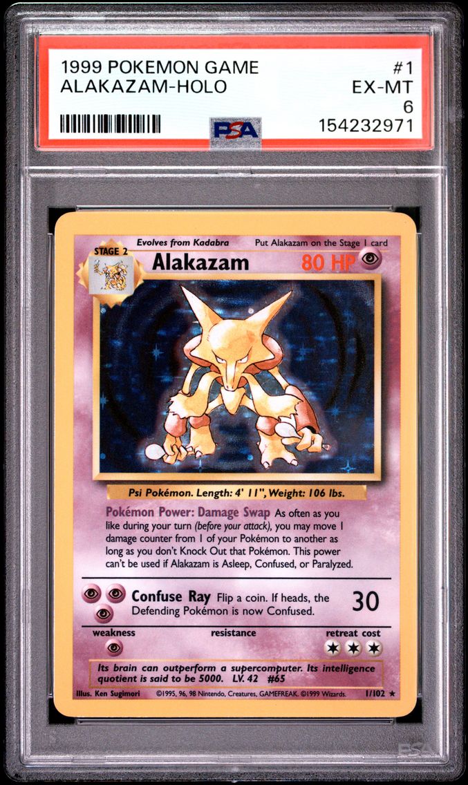 1999 #1 Alakazam-Holo PSA 6 Game