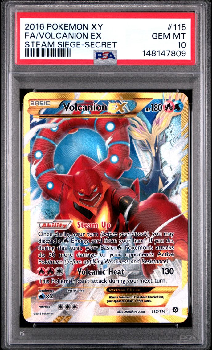 2016 #115 Full Art/Volcanion EX PSA 10 XY Steam Siege Pokemon