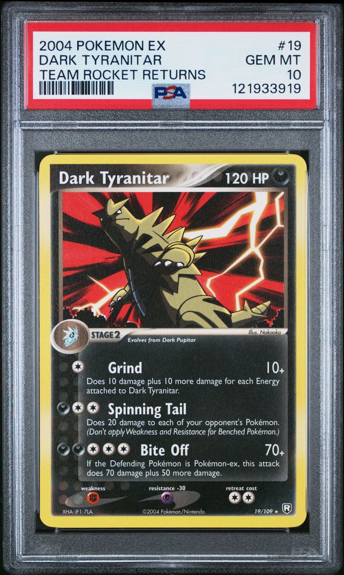 2004 #19 Dark Tyranitar PSA 10 EX Team Rocket Returns