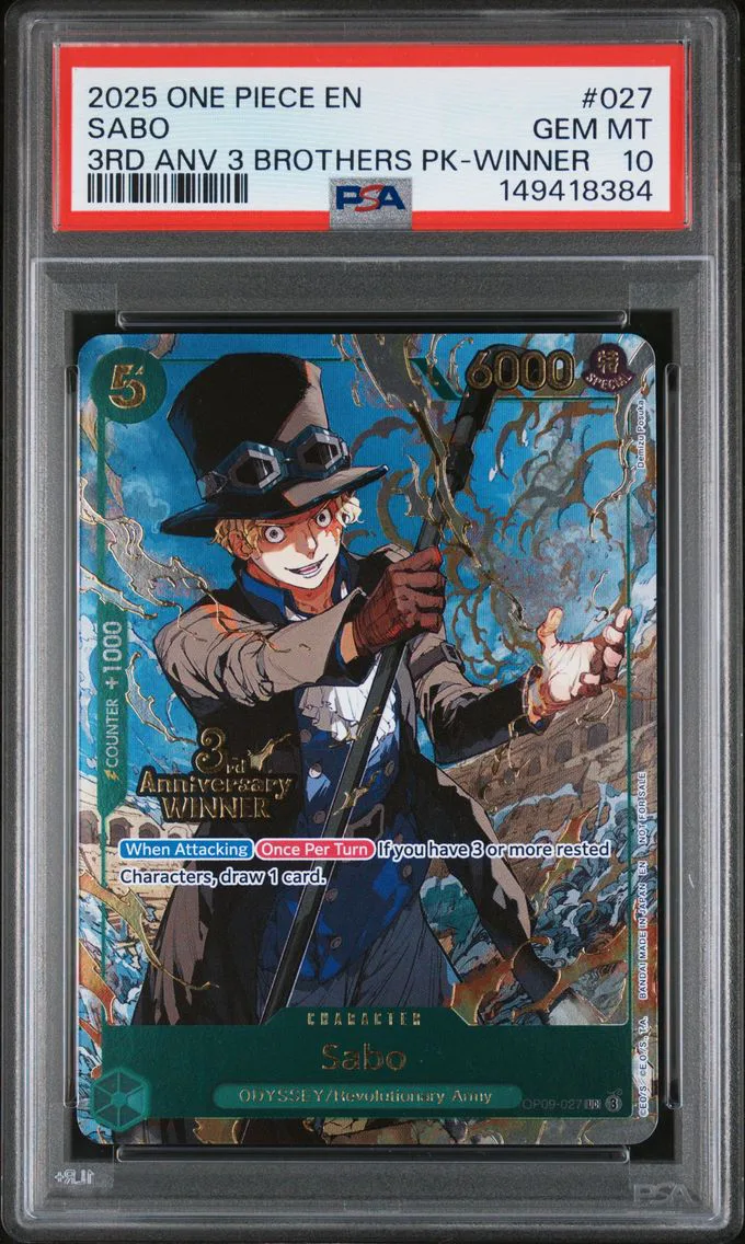 2025 #027 Sabo PSA 10 One Piece