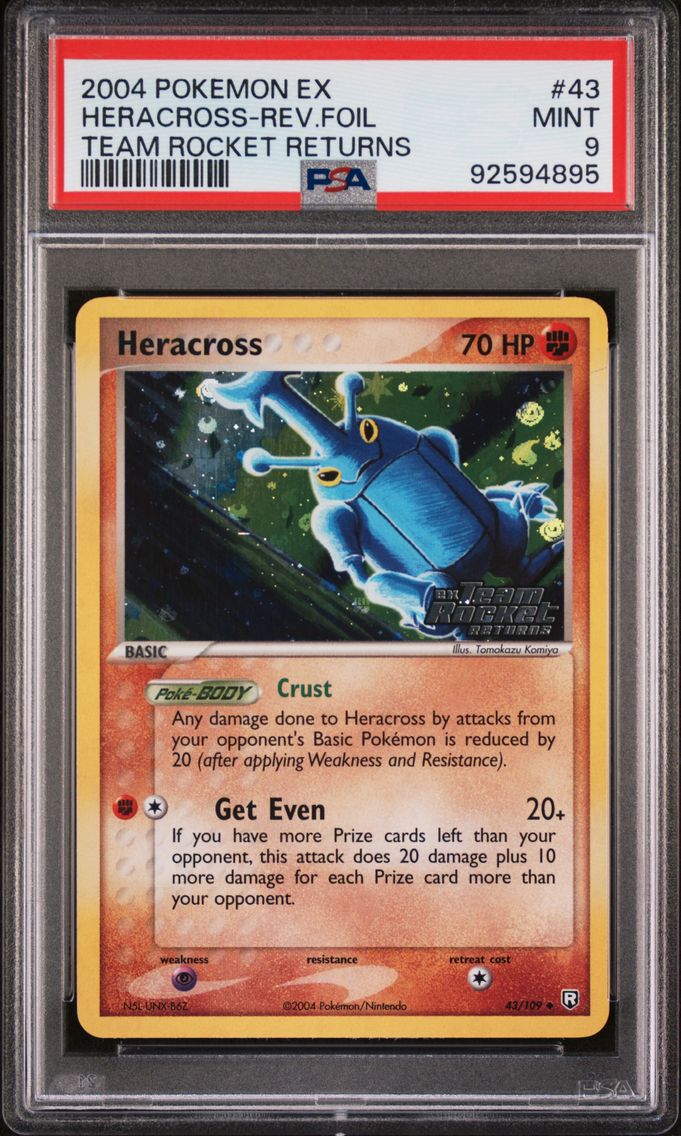 2004 #43 Heracross-Reverse Foil PSA 9 EX Team Rocket Returns Pokemon