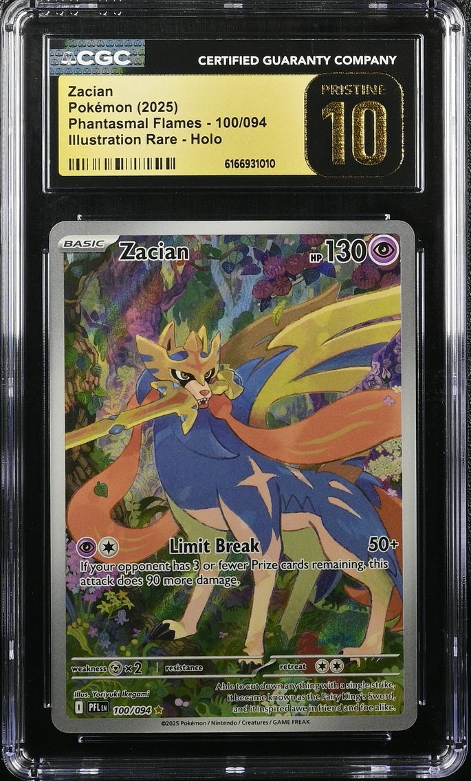 2025 #100 Zacian CGC 10 Pristine Phantasmal Flames - PFL EN - English