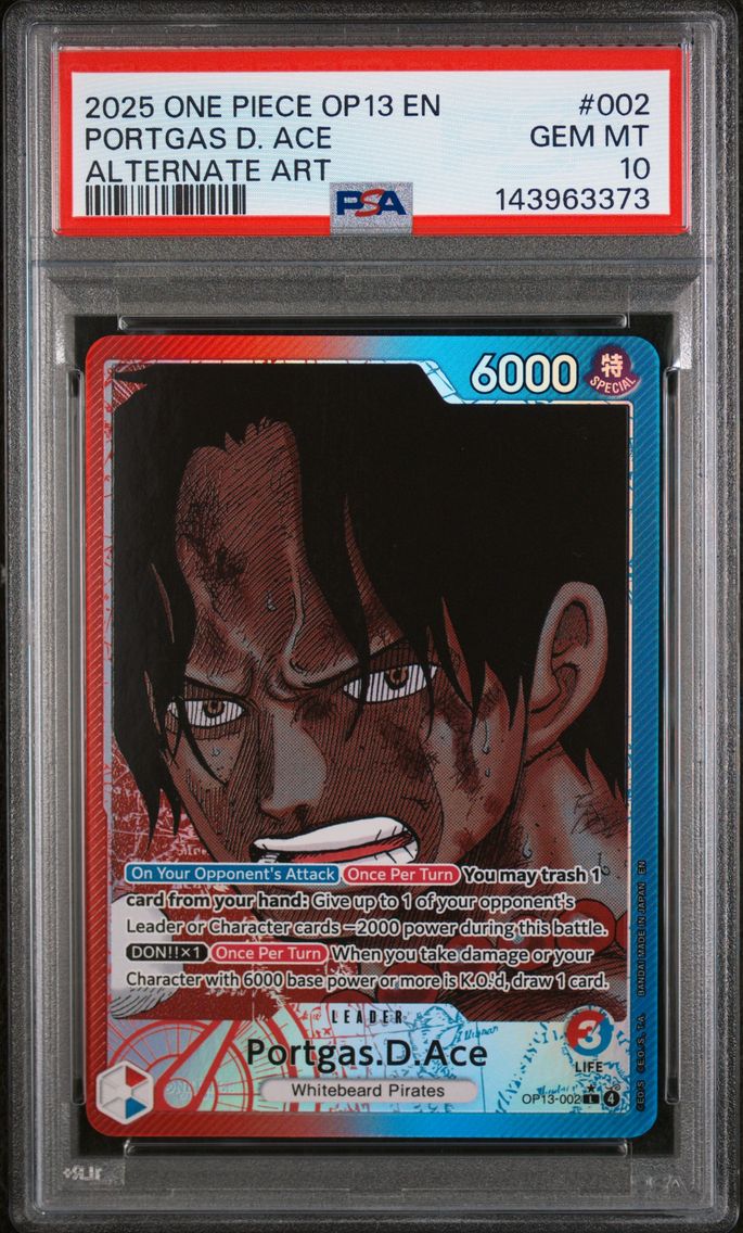 2025 #002 Portgas D. Ace PSA 10 One Piece OP13-Carrying on His Will