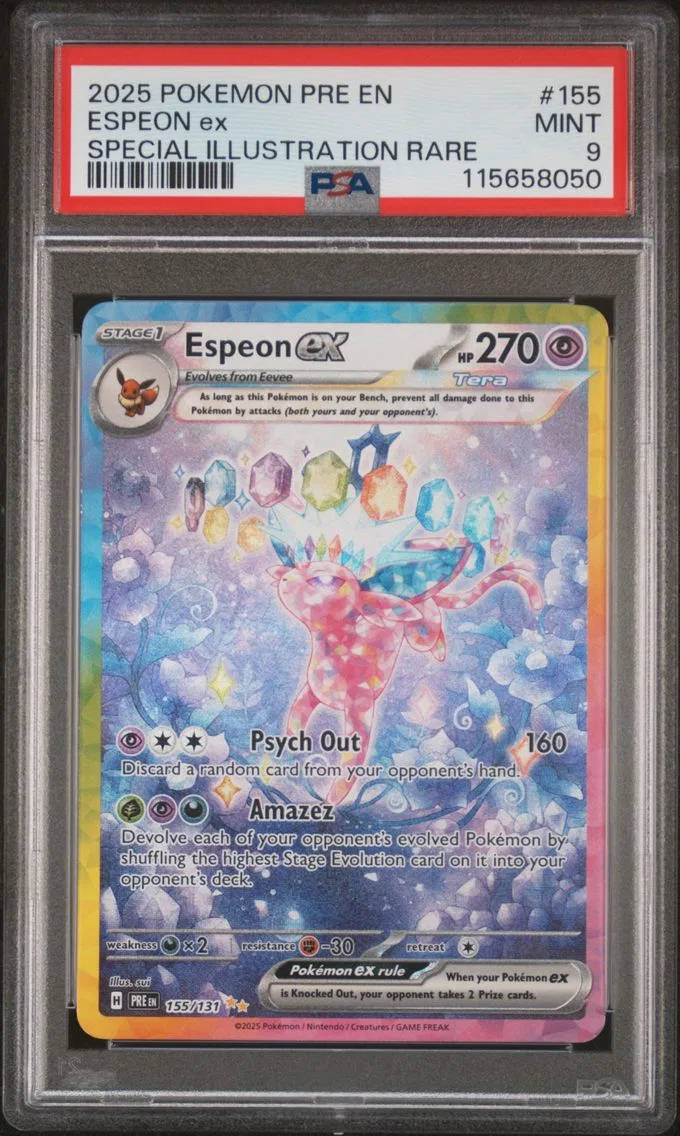 2025 #155 Espeon EX PSA 9 Pre EN-Prismatic Evolutions Pokemon