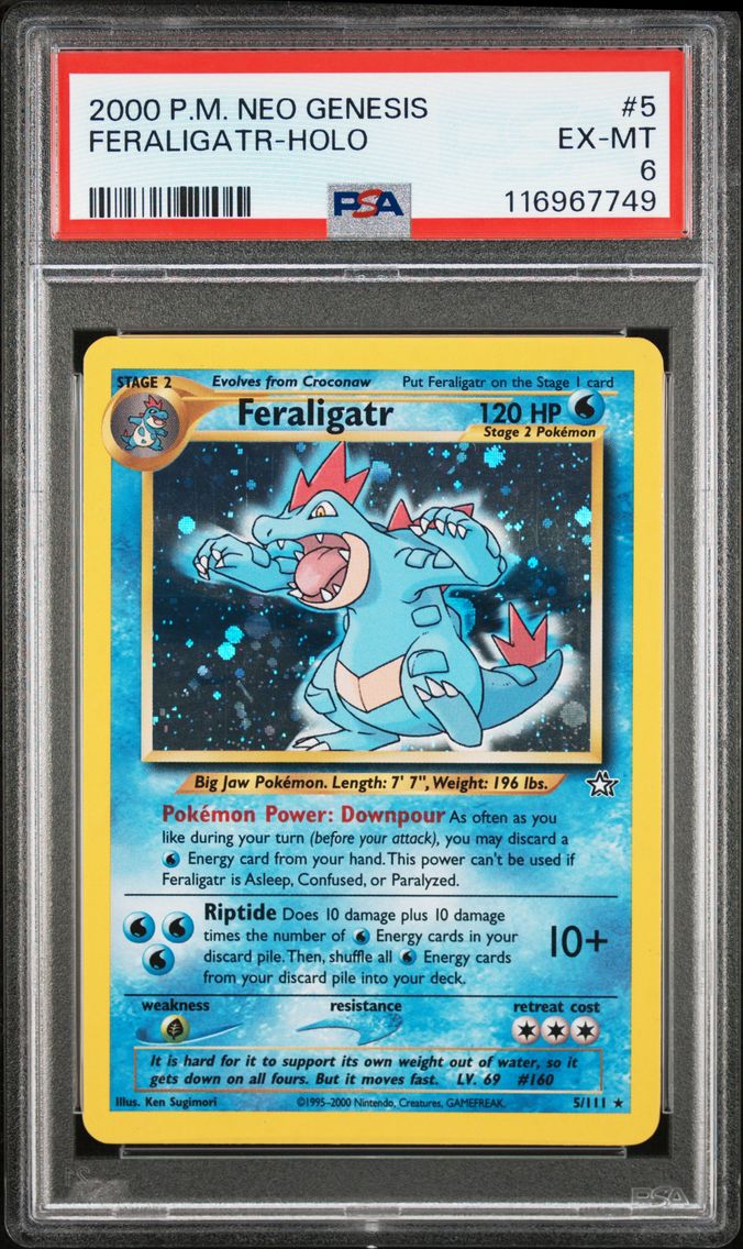 2000 #5 Feraligatr-Holo PSA 6 Neo Genesis Pokemon