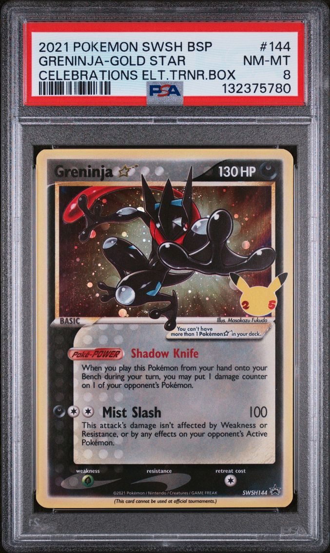 2021 #144 Greninja-Gold Star PSA 8 Swsh Black Star Promo