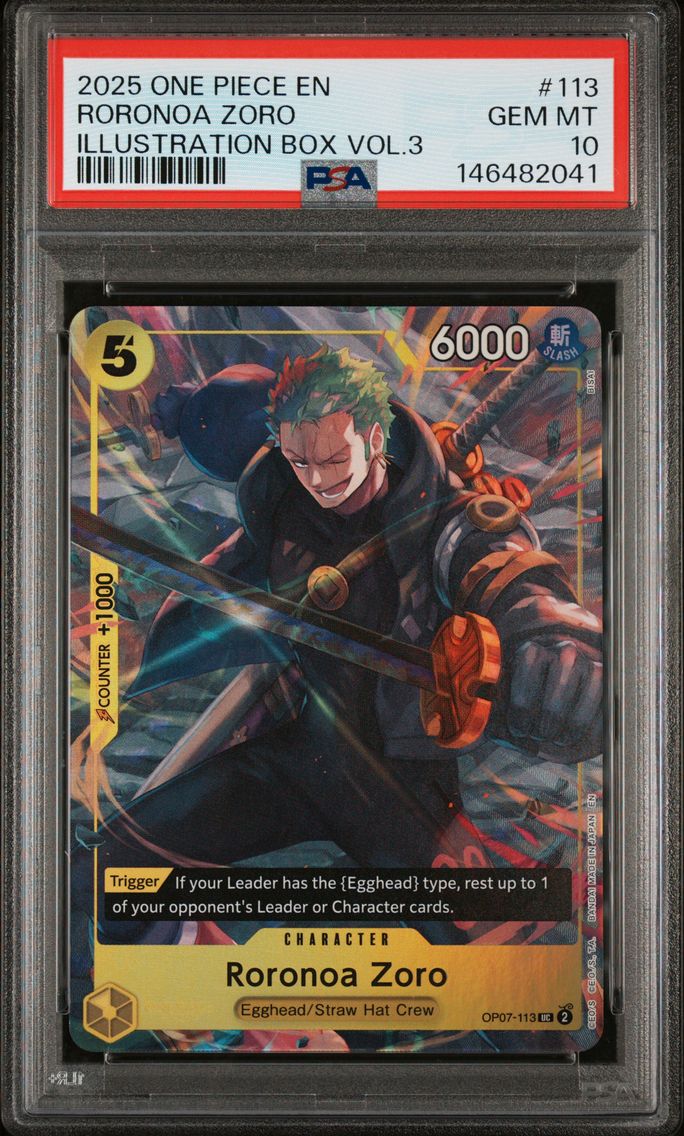 2025 #113 Roronoa Zoro PSA 10 Illustration Box Vol.3 One Piece Promos One Piece