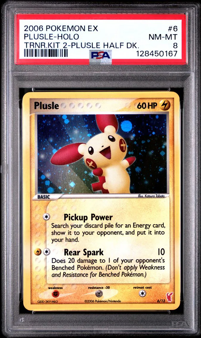 2006 #6 Plusle-Holo PSA 8 EX Trainer Kit 2 Plusle Half Deck