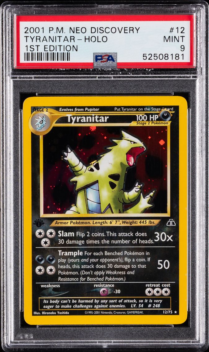 2001 #12 Tyranitar-Holo PSA 9 Neo Discovery Pokemon