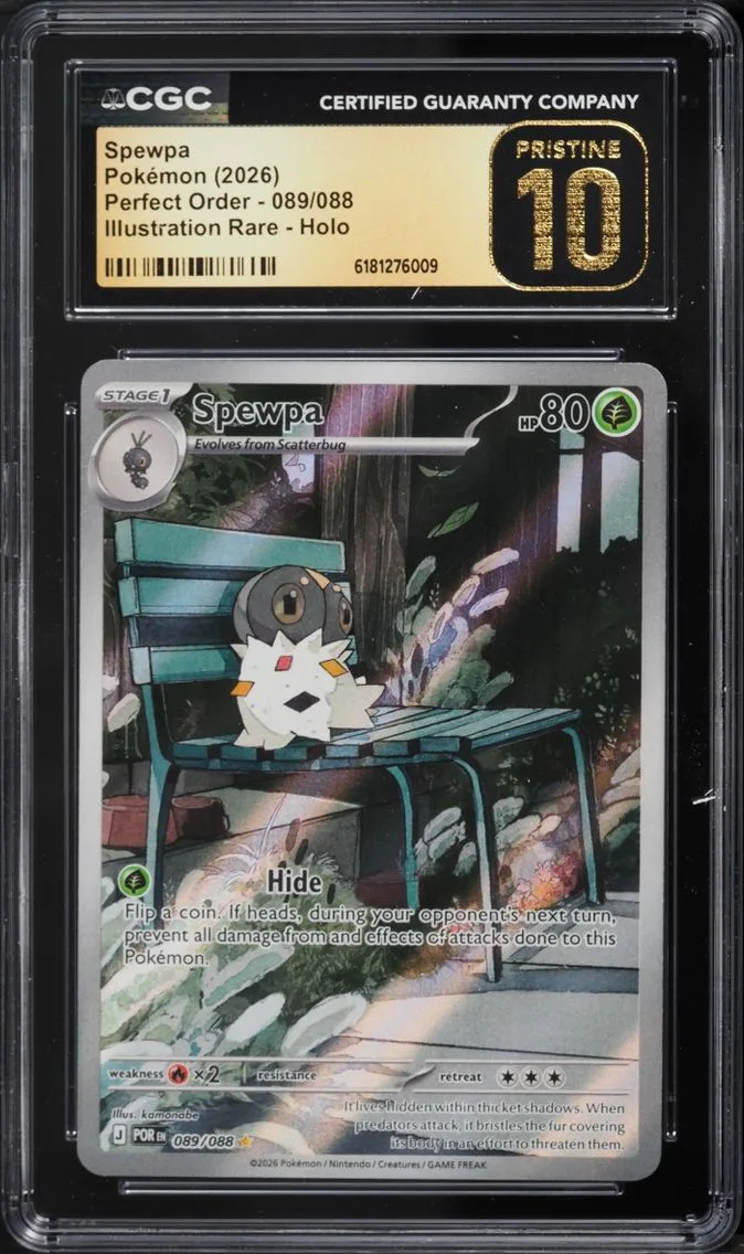 2026 Pokemon Mega Evolution Perfect Order IR Spewpa #89 CGC 10 PRISTINE