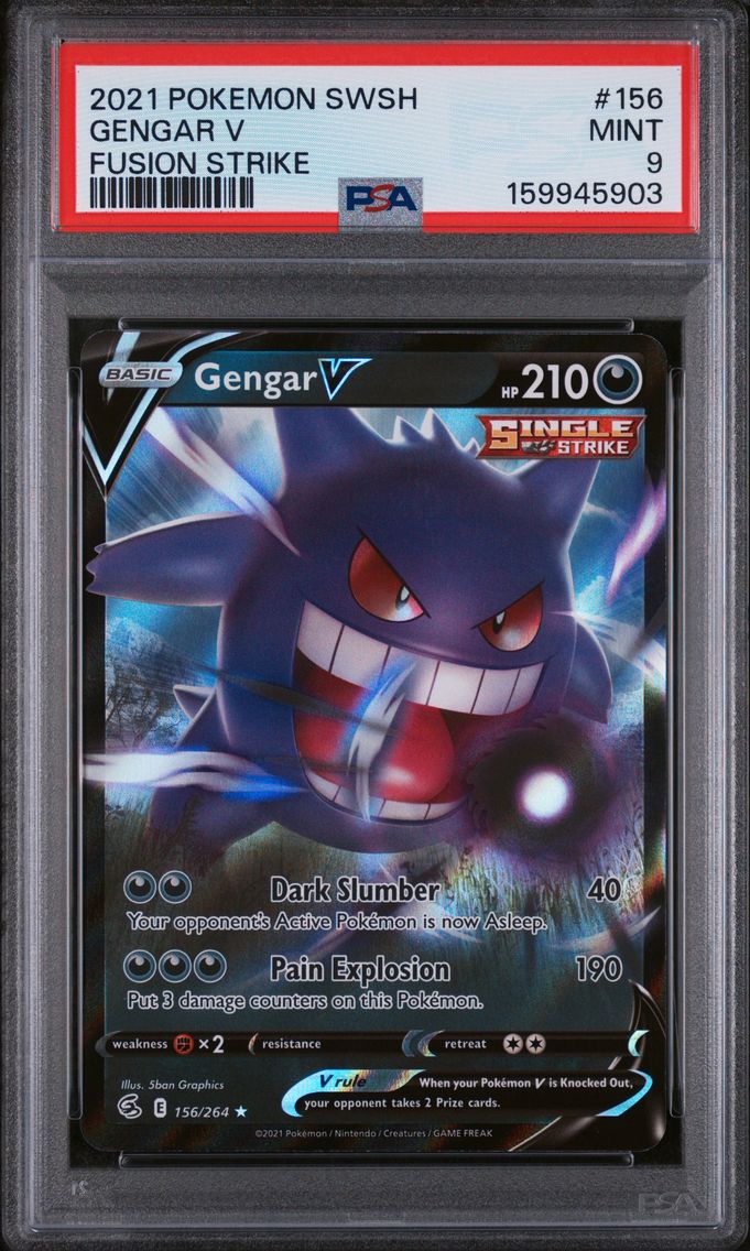 2021 #156 Gengar V PSA 9 Sword & Shield Fusion Strike