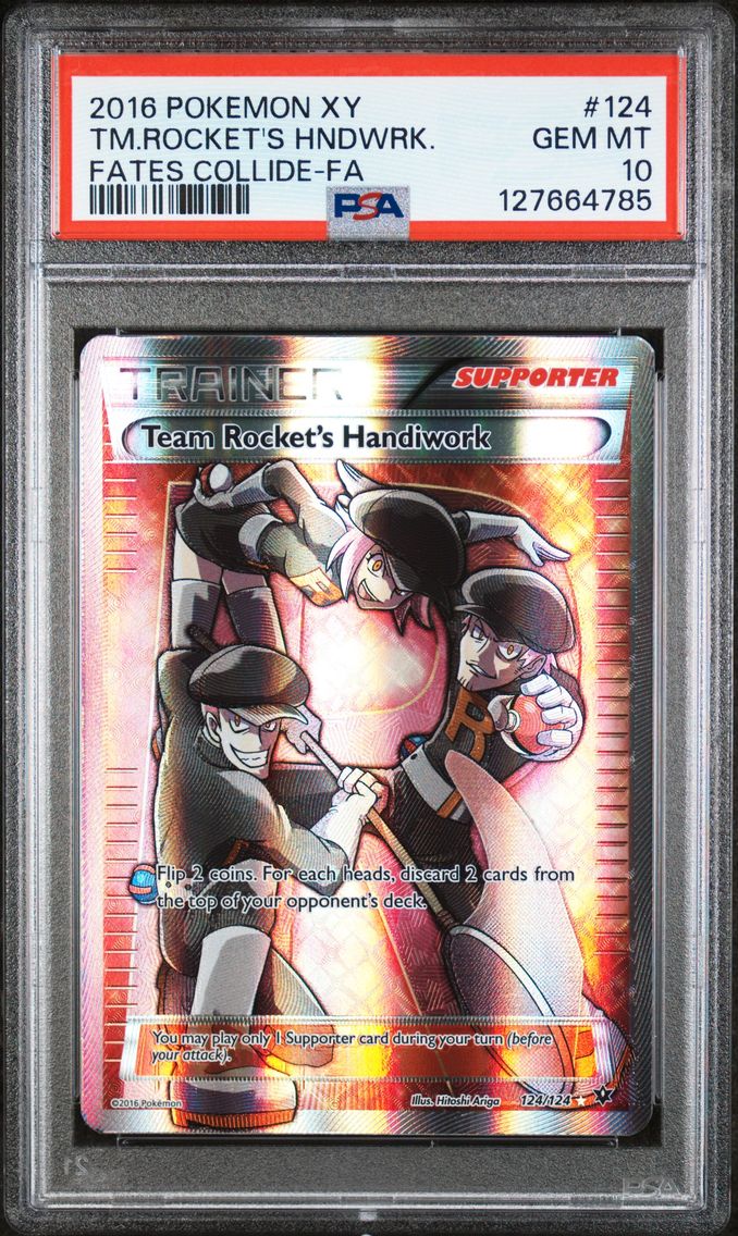 2016 #124 Full Art/Team Rocket's Handiwork PSA 10 XY Fates Collide Pokemon
