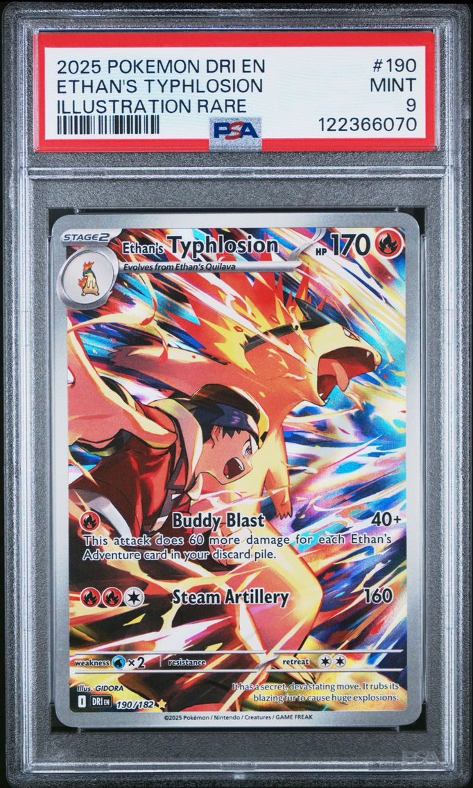 2025 #190 Ethan's Typhlosion PSA 9 Dri EN-Destined Rivals Pokemon