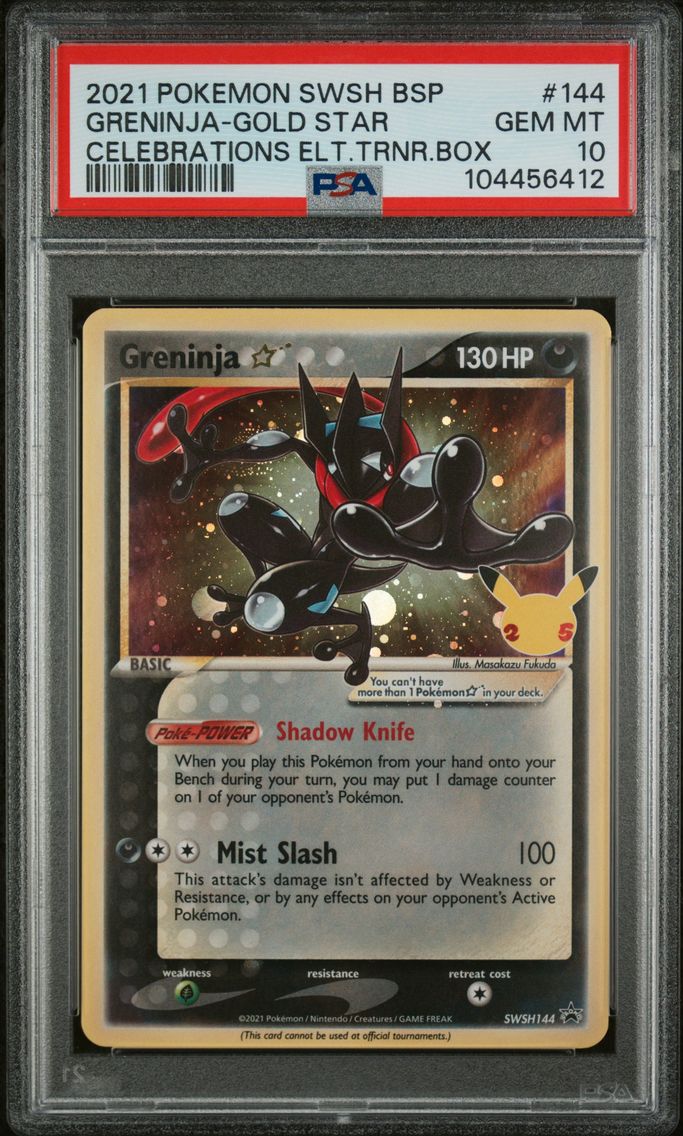 2021 #144 Greninja-Gold Star PSA 10 Swsh Black Star Promo