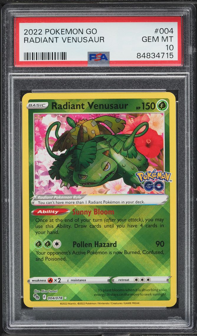 2022 #004 Radiant Venusaur PSA 10 Go Pokemon