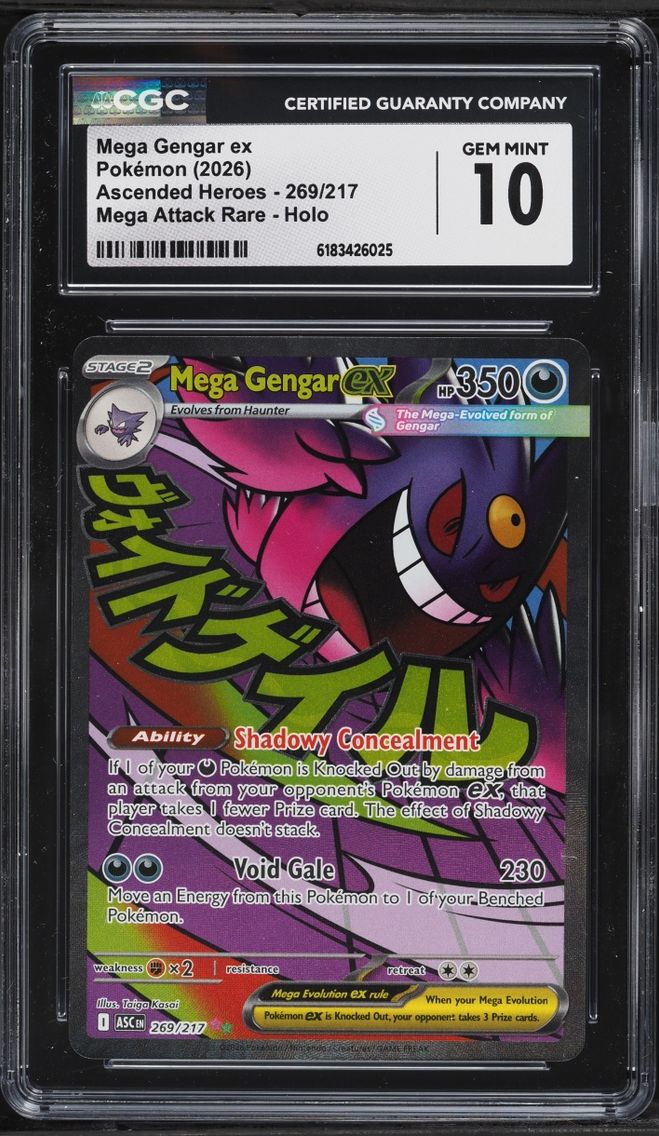 2026 #269 Mega Gengar Ex CGC 10 Pokemon Mega Evolution Ascended Heroes MA