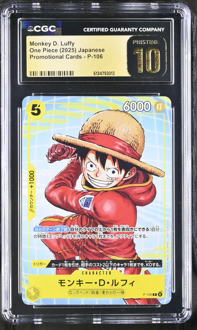 2025 #P-106 Monkey D. Luffy CGC 10 Pristine Promotional Cards - Japanese