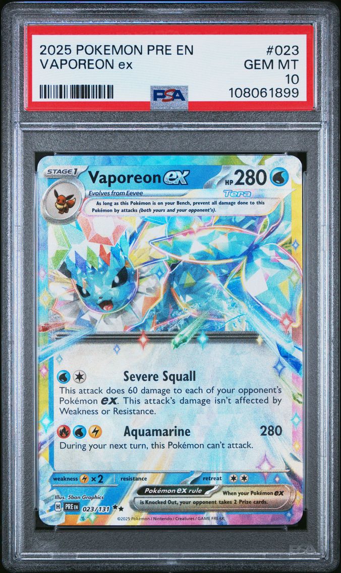 2025 #023 Vaporeon EX PSA 10 Pre EN-Prismatic Evolutions