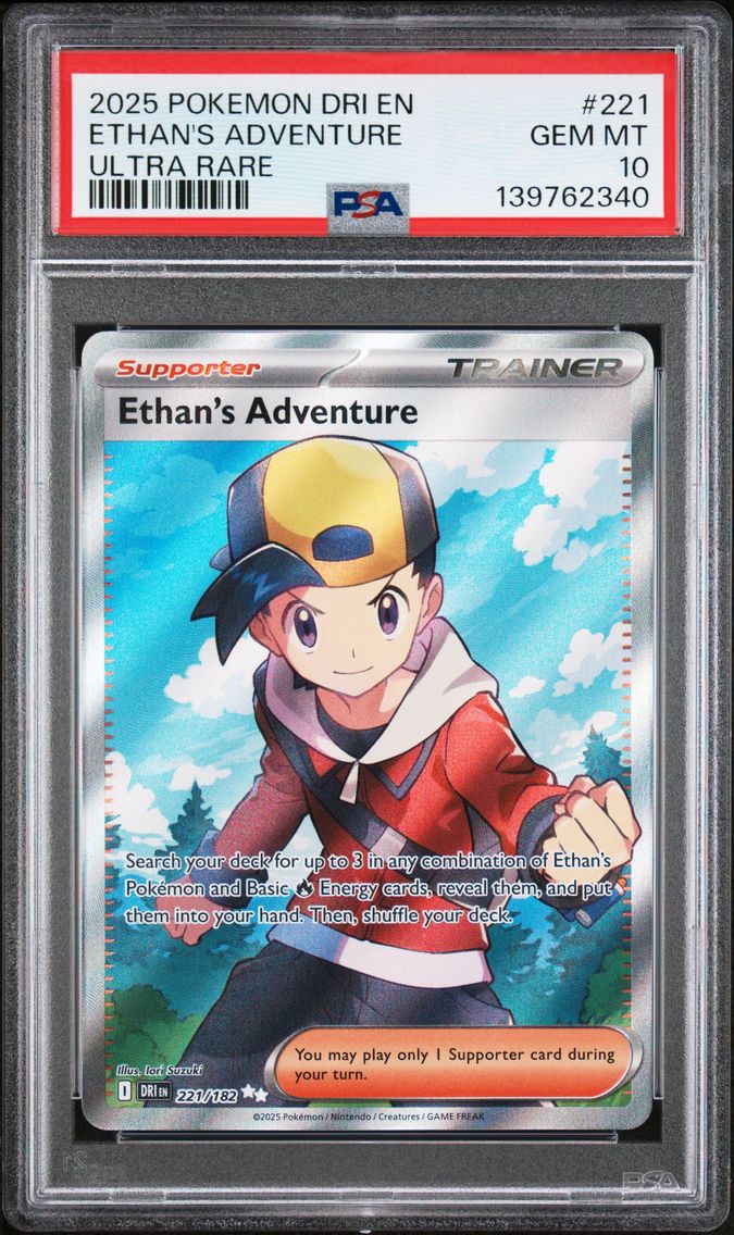 2025 #221 Ethan's Adventure PSA 10 Dri EN-Destined Rivals Pokemon