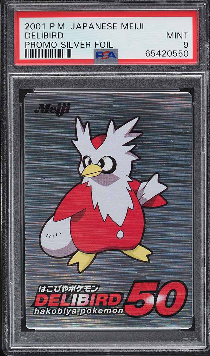 2001 Pokemon Japanese Meiji Promo Silver Foil Delibird PSA 9 MINT