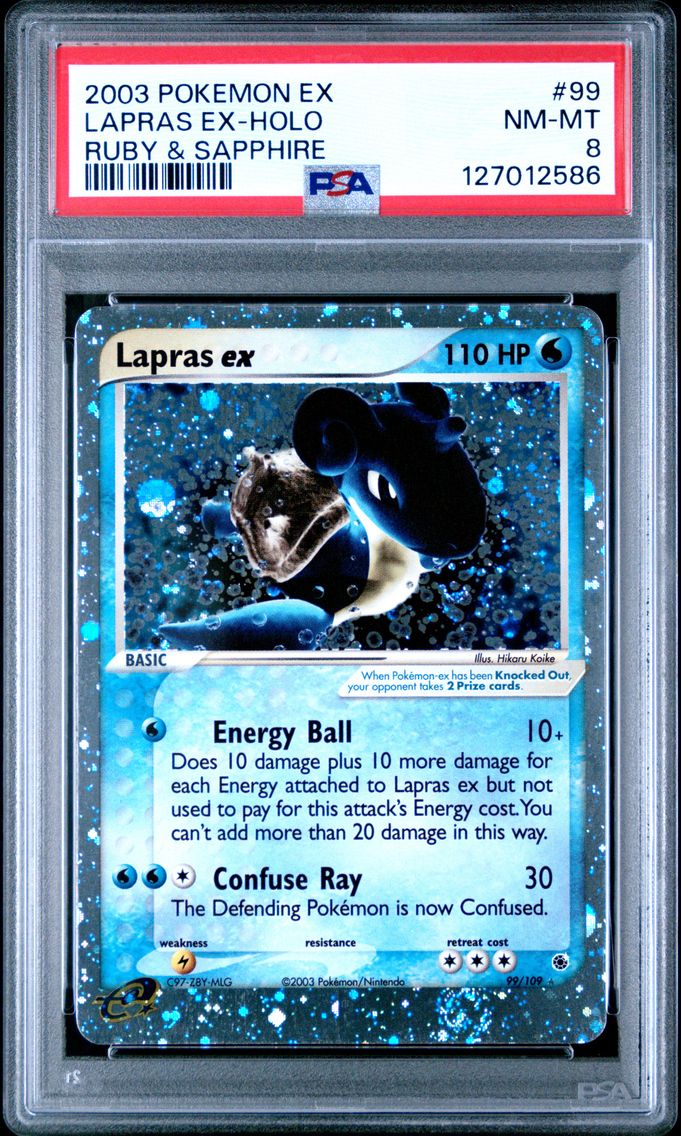 2003 #99 Lapras EX-Holo PSA 8 EX Ruby & Sapphire Pokemon