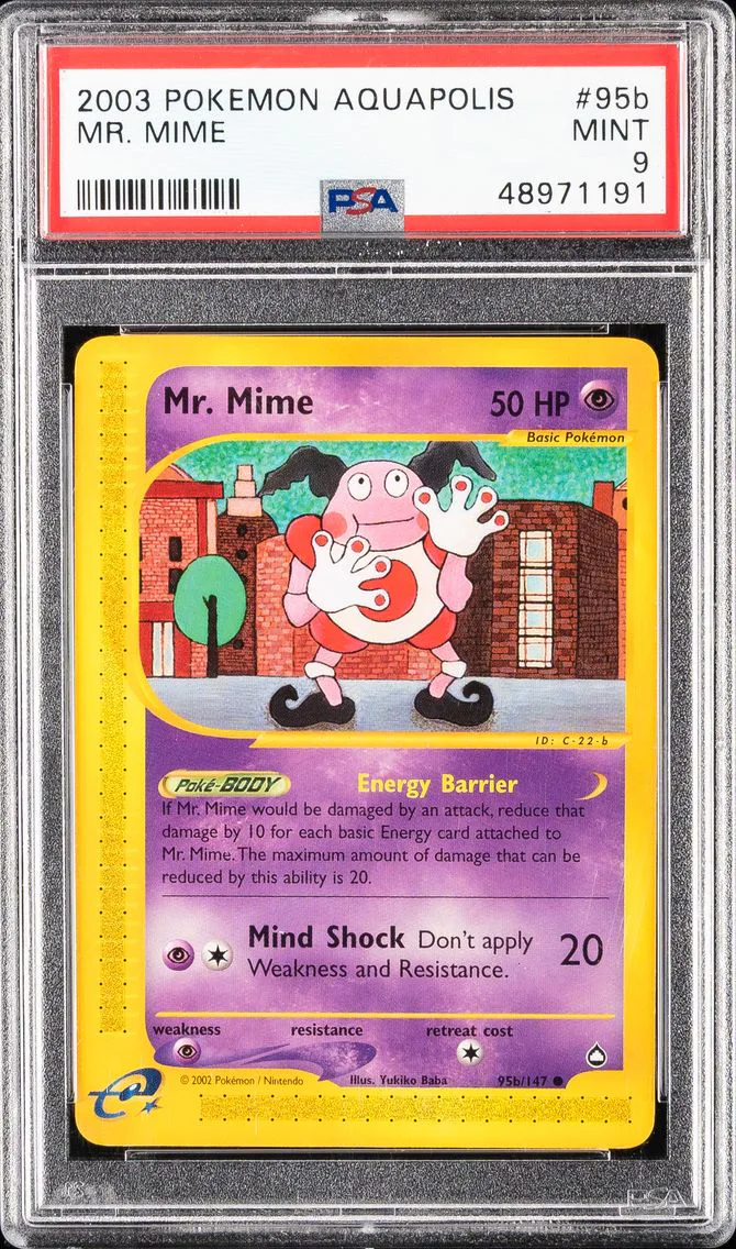 2003 #95b Mr. Mime PSA 9 Aquapolis Pokemon