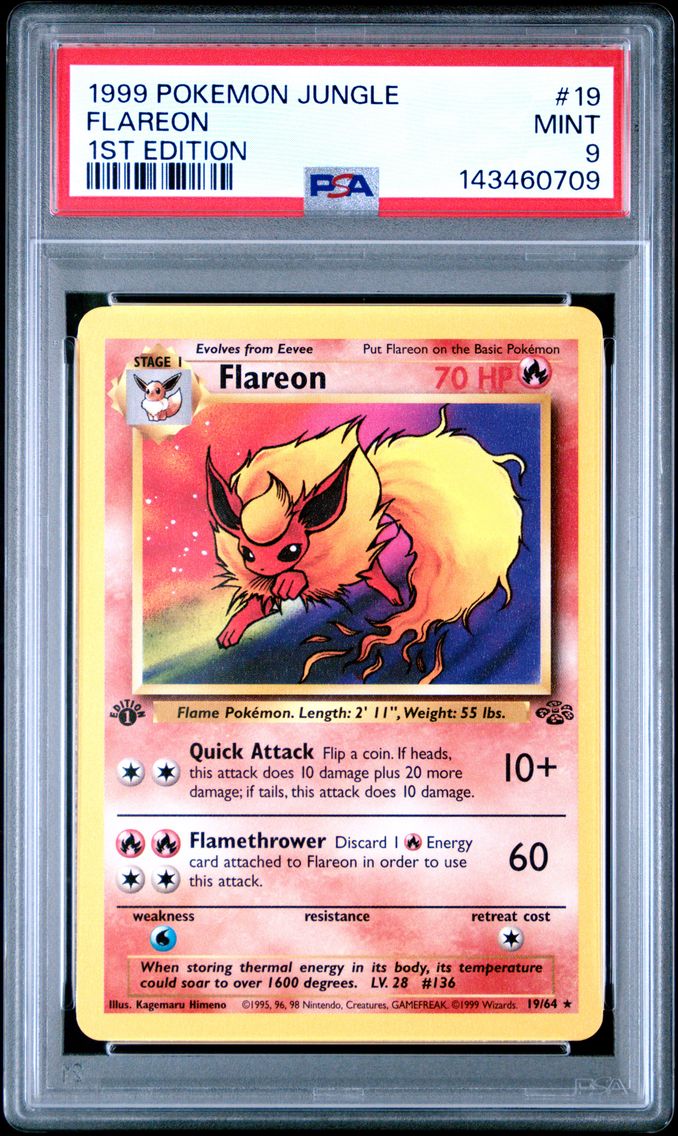 1999 #19 Flareon 1st Edition PSA 9 Jungle Pokemon