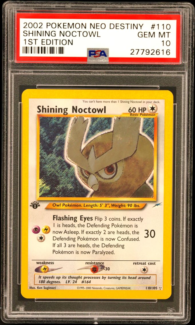 2002 #110 Shining Noctowl 1st Edition PSA 10 Neo Destiny